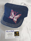Military Style Bling Cap -  dark butterfly  Afterpay available