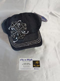 Black Denim Cross Cap  Afterpay available