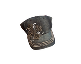 Black Denim Cross Cap  Afterpay available