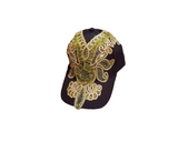 Caps designed by fly n high horse wear green and gold