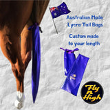 Lycra tie in tail bags purple