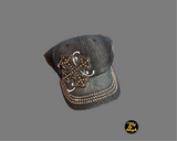 Black Denim Cross Cap  Afterpay available