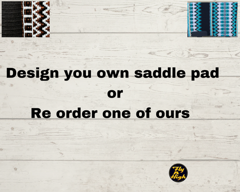 Saddle pads re order now or design your own