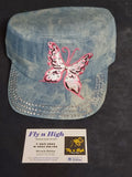 Military Style Bling Cap - butterfly .  Afterpay available