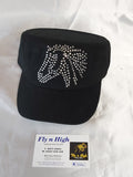 Military Style Bling Cap -horse head.  Afterpay available