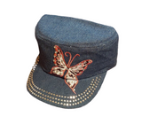 Military Style Bling Cap -  dark butterfly  Afterpay available