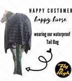 Waterproof satin lined tail bags elastic top