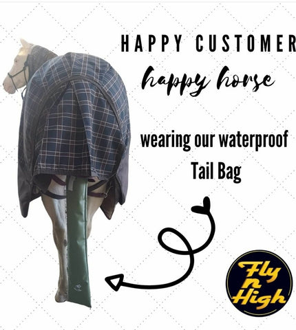 Waterproof satin lined tail bags elastic top