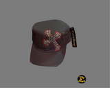 Military Style Bling Cap - black with cross