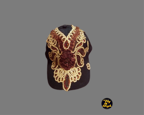 Caps designed by fly n high horse wear brown and gold