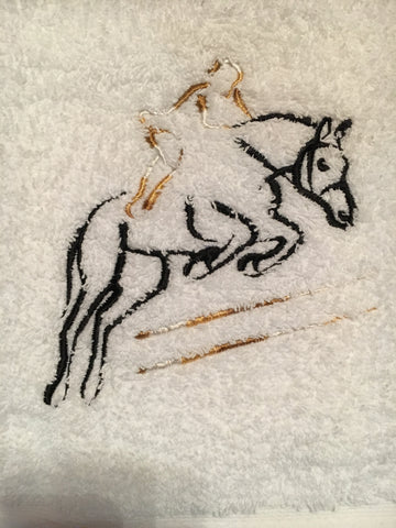 Embroidered  bath towel jumping
