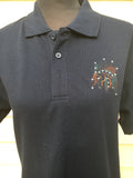 Embroidered polo shirt blue size S