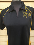 Embroidered polo shirt black/yellow size 12