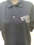 Embroidered polo shirt blue size L