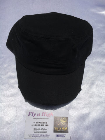 Military Style Torn Cap - navy blue