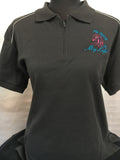 Embroidered polo shirt grey zip my life  size 20