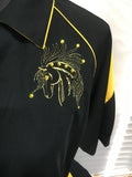 Embroidered polo shirt black  yellow size 20