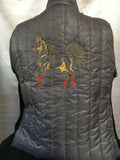 Embroidered vest grey black  horse size 20