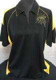 Embroidered polo shirt black  yellow size 20