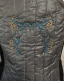 Embroidered vest grey black rearing horses size 16
