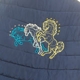Embroidered vest blue 3 horse  size 26