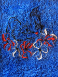 Embroidered  bath towel pussy cat